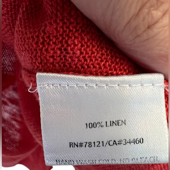 Eileen Fisher Women’s Size Petite Small Linen Knit Open Shrug Red/Orange - Picture 4 of 7